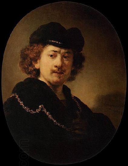 REMBRANDT Harmenszoon van Rijn Self-portrait Wearing a Toque and a Gold Chain China oil painting art